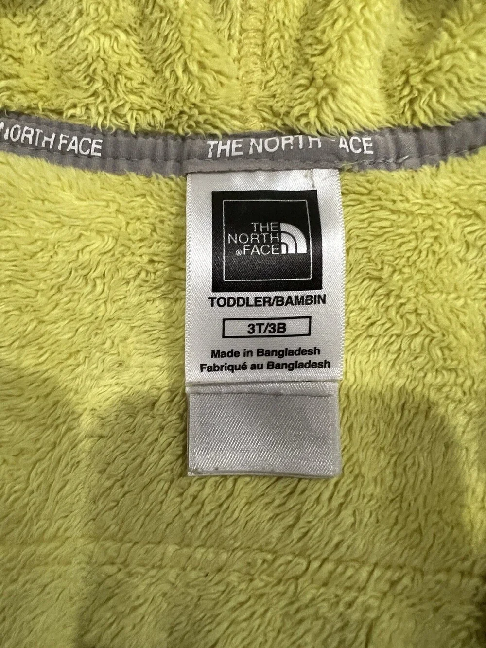 THE NORTH FACE 3T. Bright Yellow FUZZY Sweater Hooded Jacket